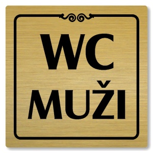 WC muži, 100x100mm, zlatá, Texas